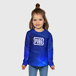 Лонгслив детский PUBG blue poly, цвет: 3D-принт — фото 2