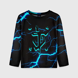 Лонгслив детский Doom молнии неоновые, цвет: 3D-принт