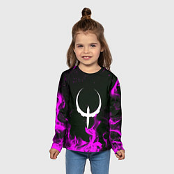 Лонгслив детский Quake fire neon, цвет: 3D-принт — фото 2