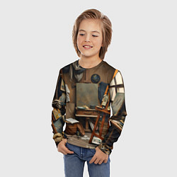 Лонгслив детский Мастерская художника, цвет: 3D-принт — фото 2