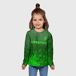 Лонгслив детский Liverpool - green gradient посередине, цвет: 3D-принт — фото 2