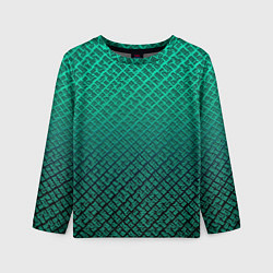 Лонгслив детский Градиент текстурный бирюзовый с затемнением, цвет: 3D-принт