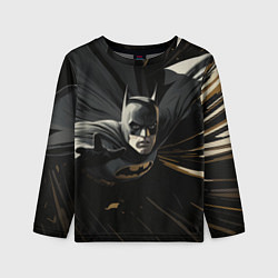 Лонгслив детский Бэтмен черный плащ, цвет: 3D-принт