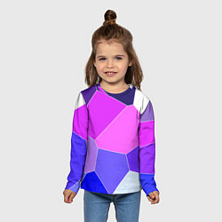 Лонгслив детский Сине-розовый крупные фрагменты, цвет: 3D-принт — фото 2