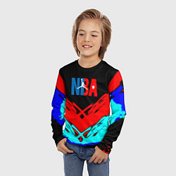 Лонгслив детский NBA краски геометрия, цвет: 3D-принт — фото 2