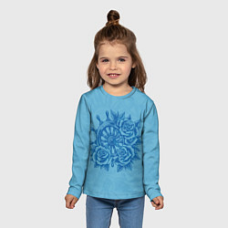 Лонгслив детский Штурвал и три розы, цвет: 3D-принт — фото 2