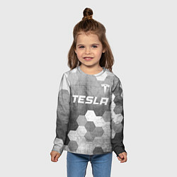 Лонгслив детский Tesla - grey gradient посередине, цвет: 3D-принт — фото 2