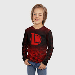 Лонгслив детский League of Legends red poly, цвет: 3D-принт — фото 2