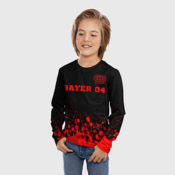 Лонгслив детский Bayer 04 - red gradient посередине, цвет: 3D-принт — фото 2
