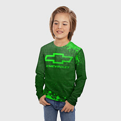 Лонгслив детский Chevrolet - green gradient, цвет: 3D-принт — фото 2