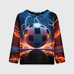 Лонгслив детский Футбольный мяч в молниях, цвет: 3D-принт