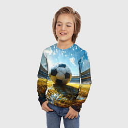 Лонгслив детский Футбольный мяч на стадионе, цвет: 3D-принт — фото 2