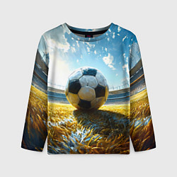 Лонгслив детский Футбольный мяч на стадионе, цвет: 3D-принт