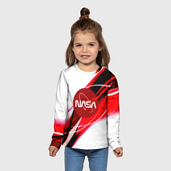 Лонгслив детский Nasa абстрактные полосы, цвет: 3D-принт — фото 2