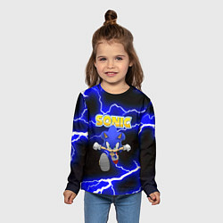 Лонгслив детский Sonic storm electro, цвет: 3D-принт — фото 2