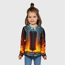 Лонгслив детский Боксерская груша в огне, цвет: 3D-принт — фото 2