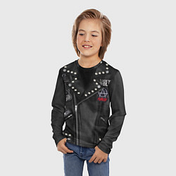 Лонгслив детский Агата Кристи косуха с нашивками, цвет: 3D-принт — фото 2