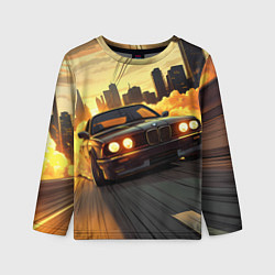 Лонгслив детский БМВ на фоне заката, цвет: 3D-принт