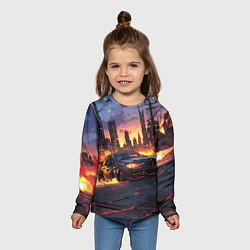 Лонгслив детский BMW огненная дорога, цвет: 3D-принт — фото 2