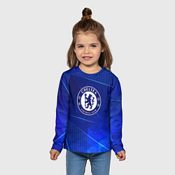 Лонгслив детский Chelsea blue poly, цвет: 3D-принт — фото 2