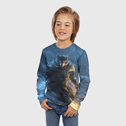 Лонгслив детский Волк и молния, цвет: 3D-принт — фото 2