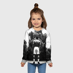 Лонгслив детский Мухаммед Али в черном дыму, цвет: 3D-принт — фото 2