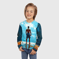 Лонгслив детский Кикбоксер в синем, цвет: 3D-принт — фото 2