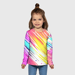 Лонгслив детский Брызги краски на белом фоне, цвет: 3D-принт — фото 2