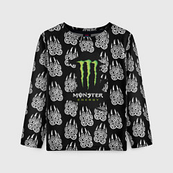 Лонгслив детский Monster energy медвежьи лапы, цвет: 3D-принт