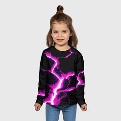 Лонгслив детский Color pink black, цвет: 3D-принт — фото 2