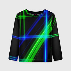 Детский лонгслив Color blue black green