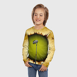 Лонгслив детский Клюшка для гольфа на бежевом, цвет: 3D-принт — фото 2