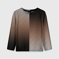 Лонгслив детский Чёрно-коричневый текстурный градиент пополам, цвет: 3D-принт