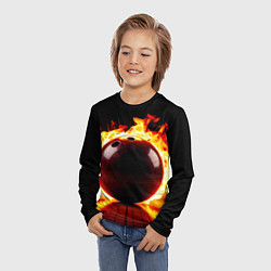 Лонгслив детский Огненный шар для боулинга, цвет: 3D-принт — фото 2