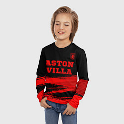 Лонгслив детский Aston Villa - red gradient посередине, цвет: 3D-принт — фото 2