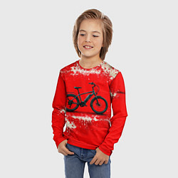 Лонгслив детский Электровелосипед на красном, цвет: 3D-принт — фото 2