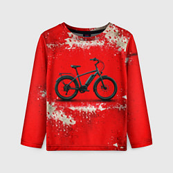 Лонгслив детский Электровелосипед на красном, цвет: 3D-принт