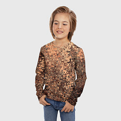 Лонгслив детский Светлый коричневый абстрактная текстура, цвет: 3D-принт — фото 2