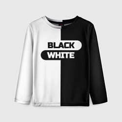 Лонгслив детский Black white пополам, цвет: 3D-принт