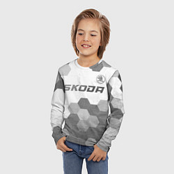 Лонгслив детский Skoda - white gradient посередине, цвет: 3D-принт — фото 2