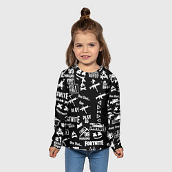 Лонгслив детский Черно белые логотипы игр, цвет: 3D-принт — фото 2