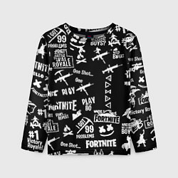 Детский лонгслив Черно белые логотипы игр