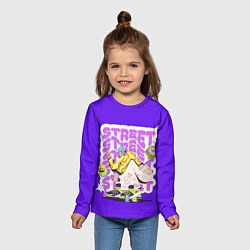 Лонгслив детский Street Y2K girl violet, цвет: 3D-принт — фото 2