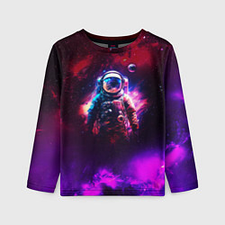 Детский лонгслив Космонавт пламенный