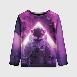 Лонгслив детский Космонавт и фиолетовый космос, цвет: 3D-принт