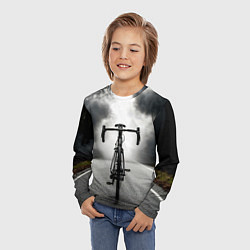 Лонгслив детский Шоссейный велосипед в черном дыму, цвет: 3D-принт — фото 2
