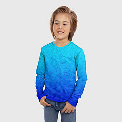 Лонгслив детский Голубой в синеву с узором, цвет: 3D-принт — фото 2