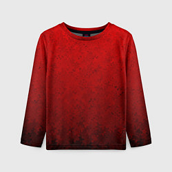 Лонгслив детский Градиент красный текстурированный в тёмный, цвет: 3D-принт