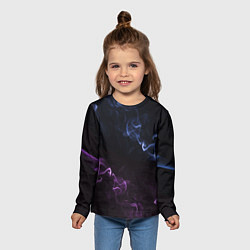 Лонгслив детский Color black blue pink, цвет: 3D-принт — фото 2