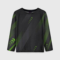 Детский лонгслив Color black green